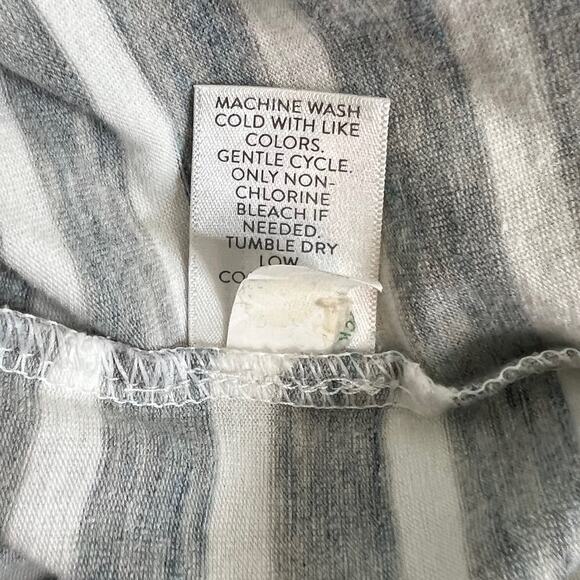 J Jill Pure Jill Womens Shirttail Tee PL Gray White Striped Knit Long Sleeve - Picture 7 of 10